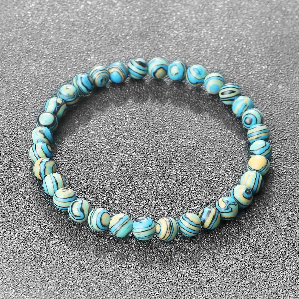 Aria - Blauwe malachiet natuursteen armbanden